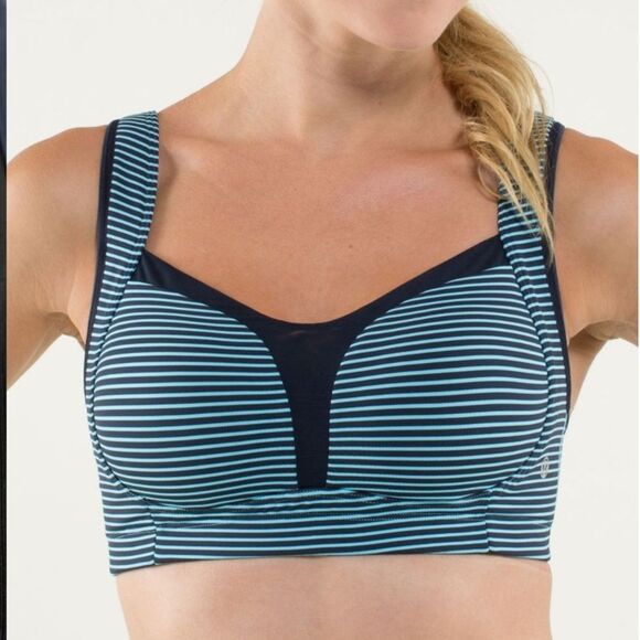 Lululemon Ta Ta Tamer II Hyper Stripe Blue Moon Women’s 32DD - Picture 1 of 5
